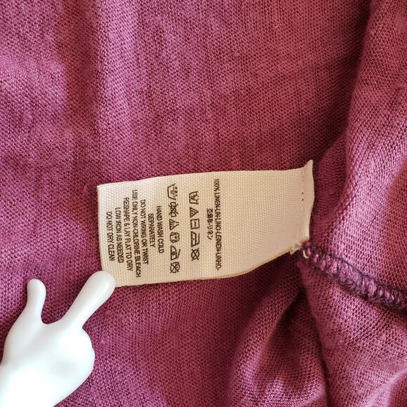 Free People Womens Top Small Purple Tank Love Language Linen Flowy Asymmetrical - Picture 14 of 16